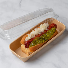 8.75"x3.5"x1" Kraft PaperBoard Tray with Clear PET Lid