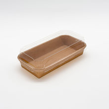 8.75"x3.5"x1" Kraft PaperBoard Tray with Clear PET Lid
