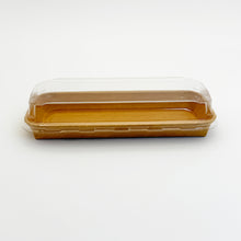 8.7"x3.5" Kraft PaperBoard Tray with Clear PET Lid