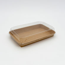 9.5"x5.9" Kraft PaperBoard Tray with Clear PET Lid