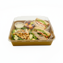 9"x9" Kraft PaperBoard Tray with Clear PET Lid