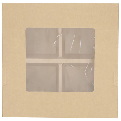 9"x9"x2" Window PaperBoard 4 Compartment Bento Box