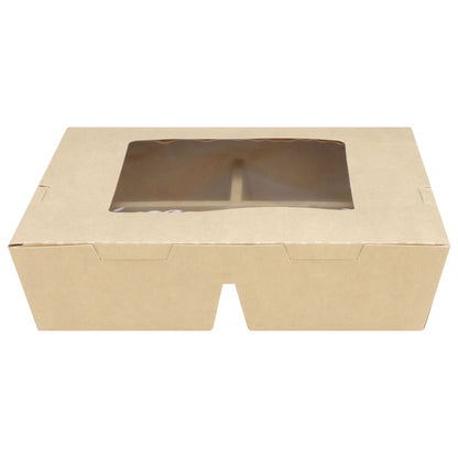 9"x7"x2" Window PaperBoard 4 Compartment Bento Box