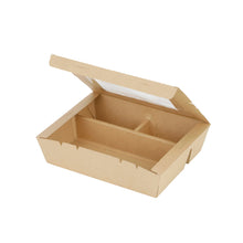 9"x7"x2" Window PaperBoard 4 Compartment Bento Box