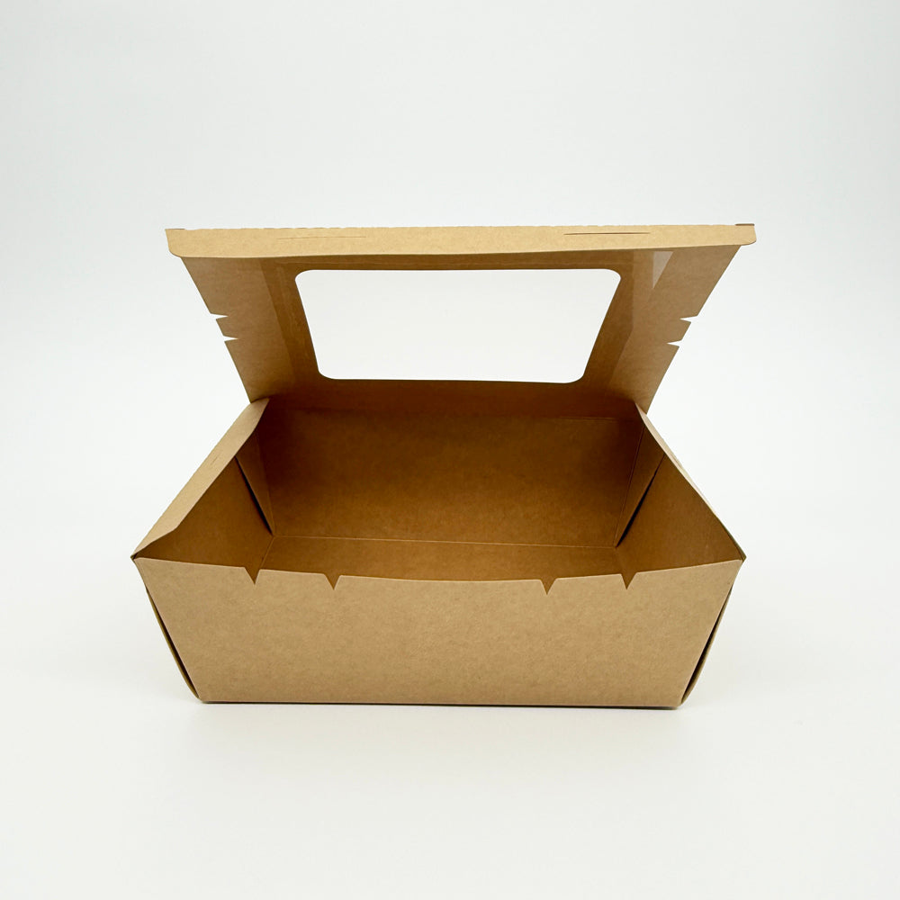 9"x7"x3" Windowed PaperBoard 1 Compartment Bento Box