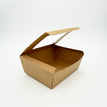 9"x7"x3" Windowed PaperBoard 1 Compartment Bento Box