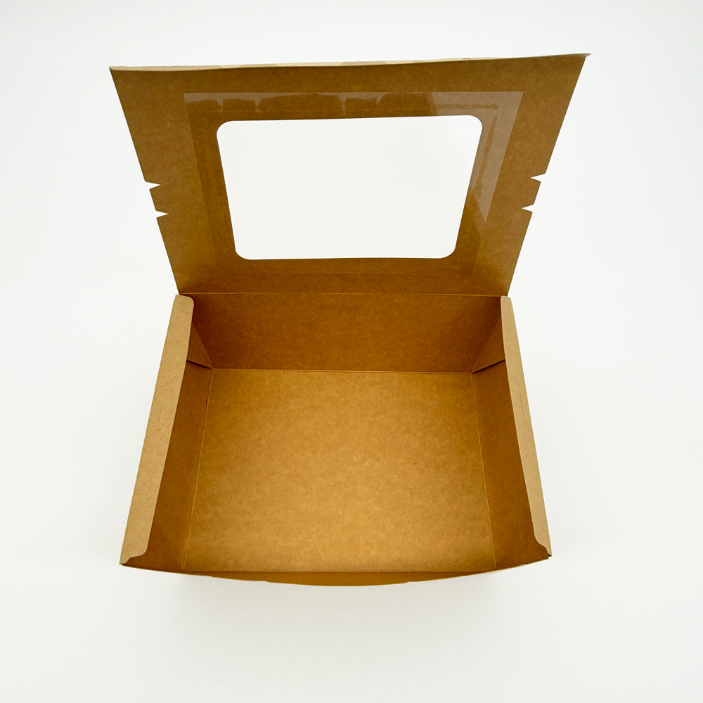 9"x7"x3" Windowed PaperBoard 1 Compartment Bento Box