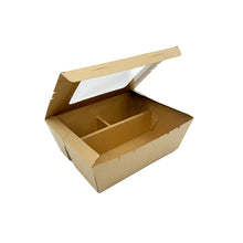 9"x7"x3" Windowed PaperBoard 3 Compartment Bento Box