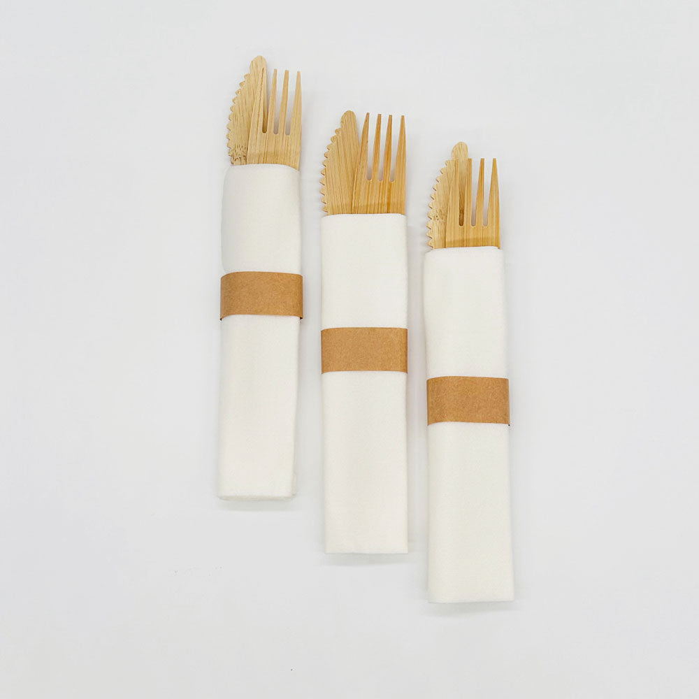 Pre-Rolled Bamboo Cutlery Set