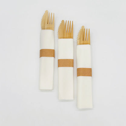 Pre-Rolled Bamboo Cutlery Set
