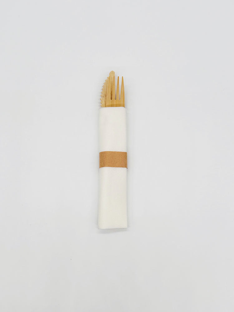 Pre-Rolled Bamboo Cutlery Set