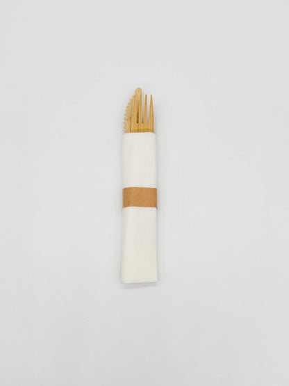 Pre-Rolled Bamboo Cutlery Set
