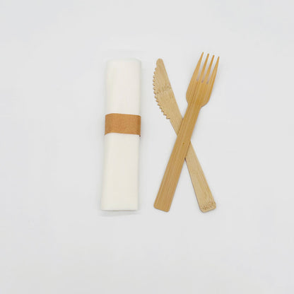 Pre-Rolled Bamboo Cutlery Set