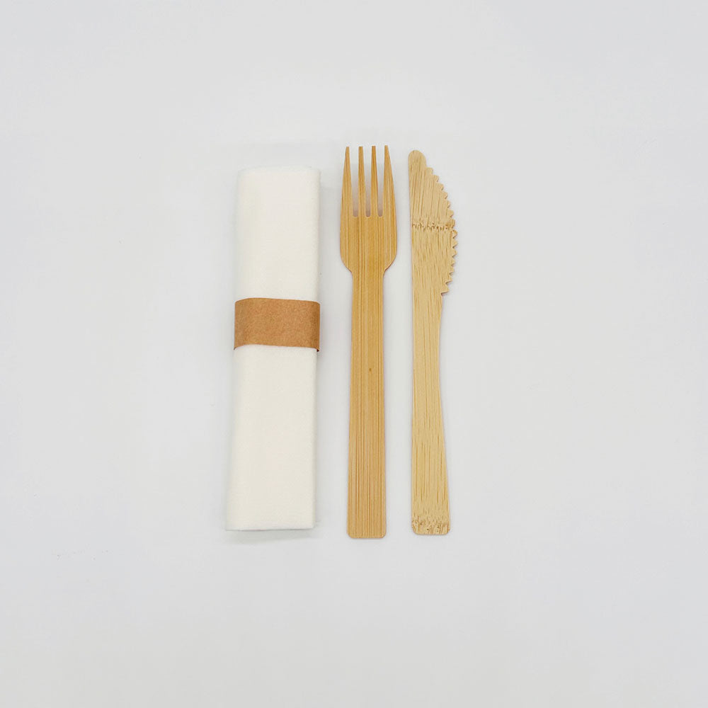 Pre-Rolled Bamboo Cutlery Set