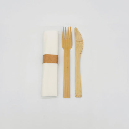 Pre-Rolled Bamboo Cutlery Set