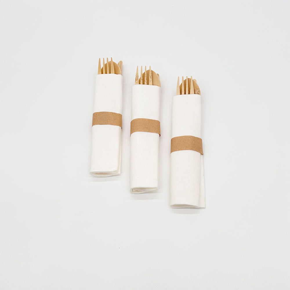 Pre-Rolled Bamboo Cutlery Kit