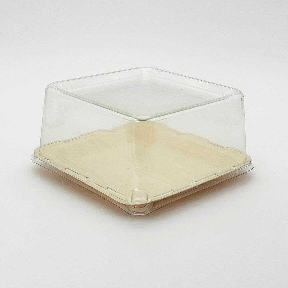 8"x8" Clear PET Wooden Plate Lid