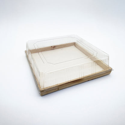 10"x10"x3" Clear Solid Wood Tray Lid (209 oz)