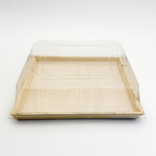 14"x14" Solid Wood Tray Clear PET Lid