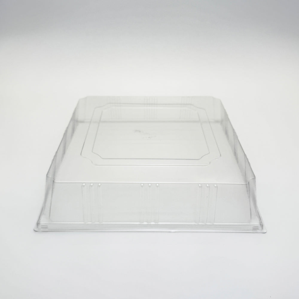 14"x14" Solid Wood Tray Clear PET Lid