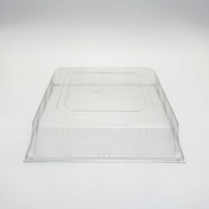14"x14" Solid Wood Tray Clear PET Lid