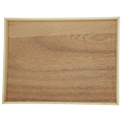 12"x16" Solid Wood Rectangle Tray (Paper Lined)