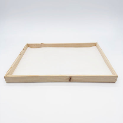 12"x16" Solid Wood Rectangle Tray (Paper Lined)