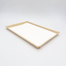 12"x18" Angled Edge Solid Wood Tray (Paper Lined)
