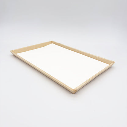 12"x18" Angled Edge Solid Wood Tray (Paper Lined)