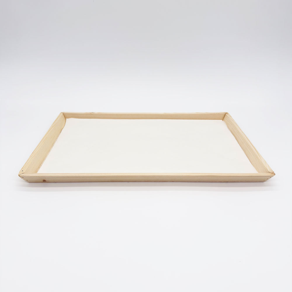 12"x18" Angled Edge Solid Wood Tray (Paper Lined)