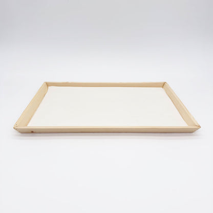 12"x18" Angled Edge Solid Wood Tray (Paper Lined)
