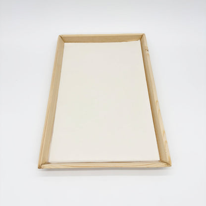 12"x18" Angled Edge Solid Wood Tray (Paper Lined)