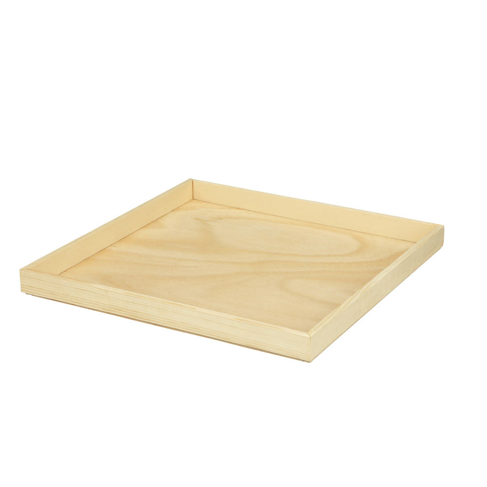 14"x14" Solid Wood Tray (Paper Lined)