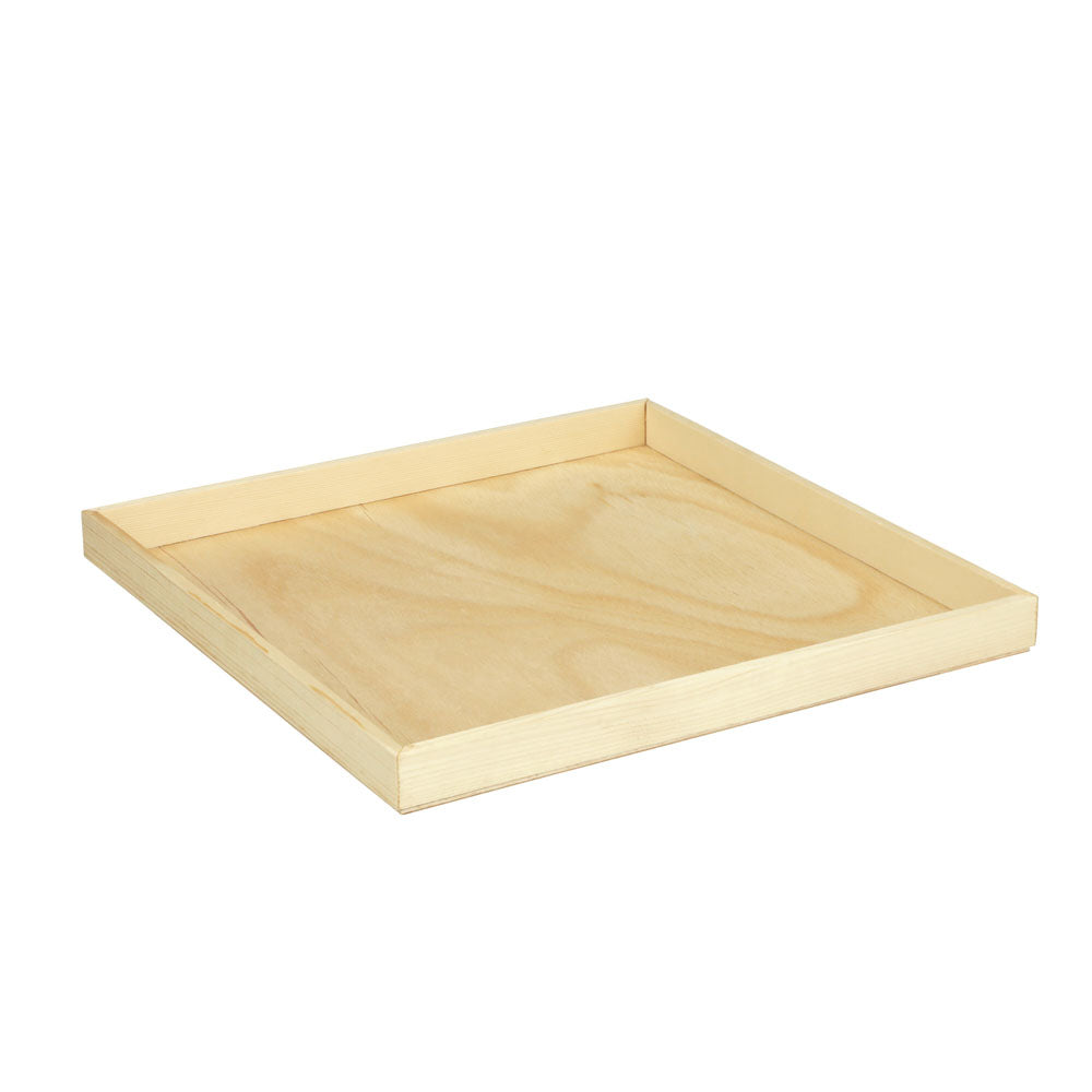 14"x14" Solid Wood Tray (Paper Lined)