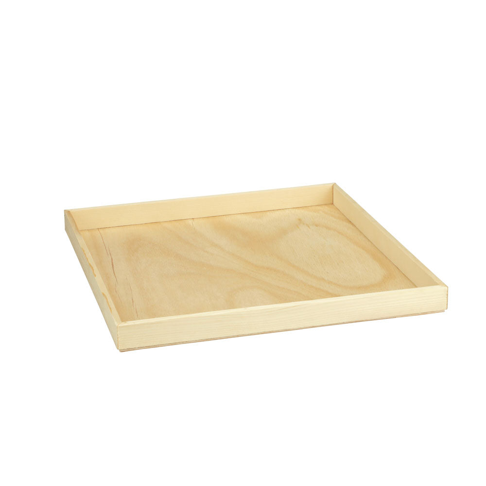 14"x14" Solid Wood Tray (Paper Lined)