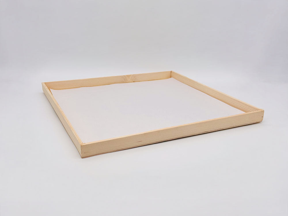 14"x14" Solid Wood Tray (Paper Lined)