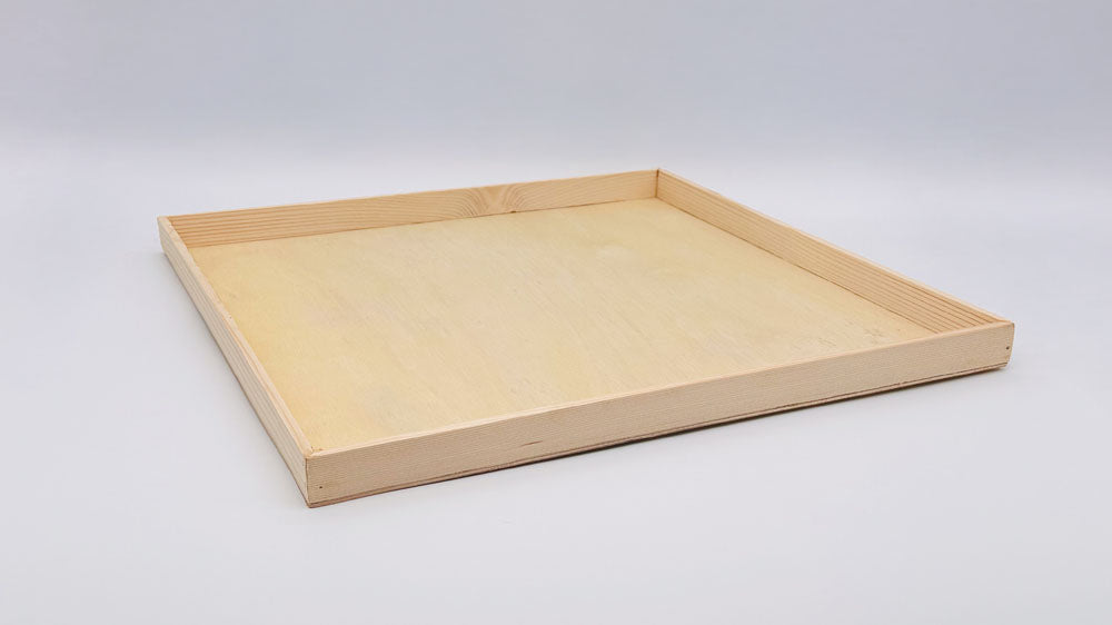16"x16" Solid Wood Tray (Paper Lined)