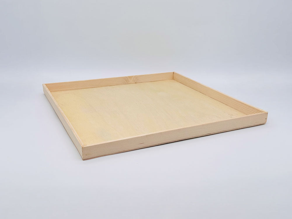 16"x16" Solid Wood Tray (Paper Lined)