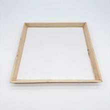 16"x16" Angled Edge Solid Wood Tray (Paper Lined)