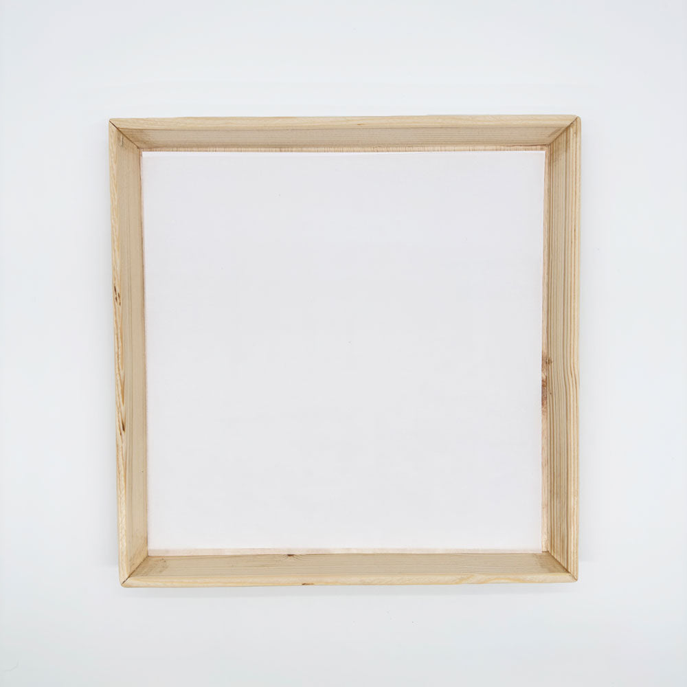 16"x16" Angled Edge Solid Wood Tray (Paper Lined)