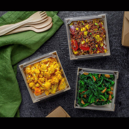 4.6"x4.6"x1.25" Mini Balsa Wood Tray with Clear PET Lid