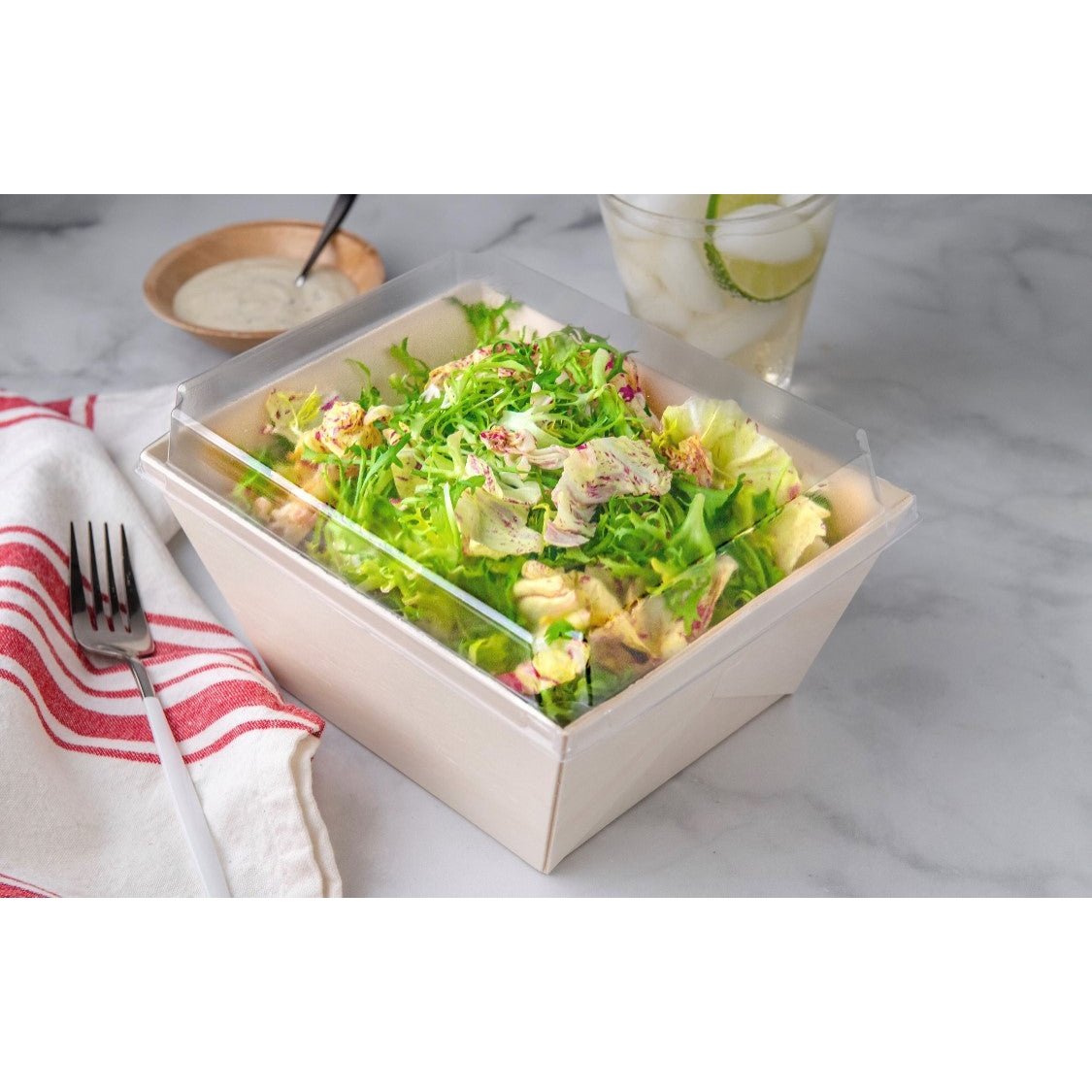 6"x8"x3" Small Deep Balsa Wood Tray with Clear PET Lid