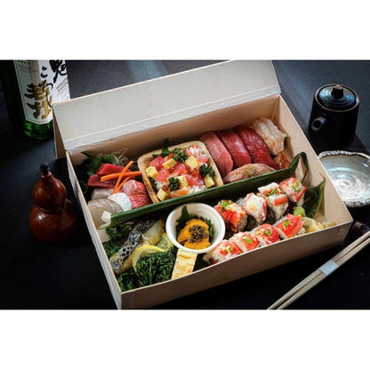 8"x11"x3" Standard Balsa Wood Collapsible Box with Attached Lid