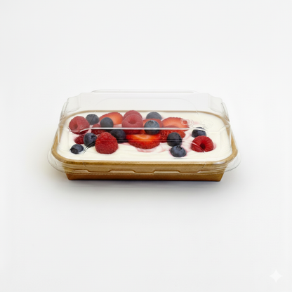 5.5"x3.1" Kraft PaperBoard Tray with Clear PET Lid